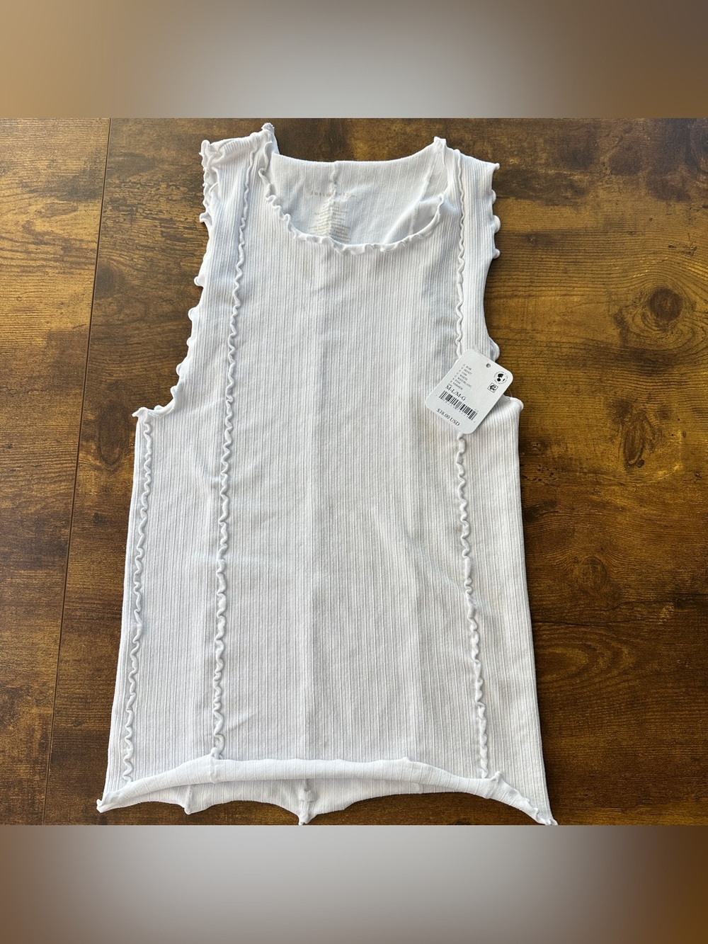 NWT Free People Better This Way Ribbed Tank Top White Size M/L